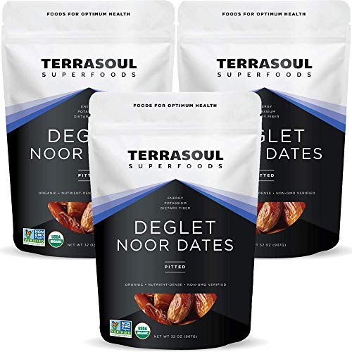 Terrasoul Superfoods Organic Deglet Dates, 6 Lbs (3 Pack) - Pitted | Fresh | Natural Sweetener