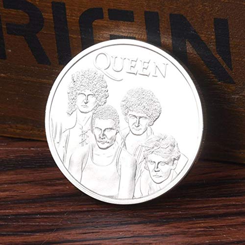 Preisvergleich Produktbild laoniu Rocksänger Freddie Mercury Charakterband Queen versilberte Gedenkmünze Freddie Mercury Fan Geschenksammlung Spielzeug [Größe]: 40 * 3mm, ca. 40g