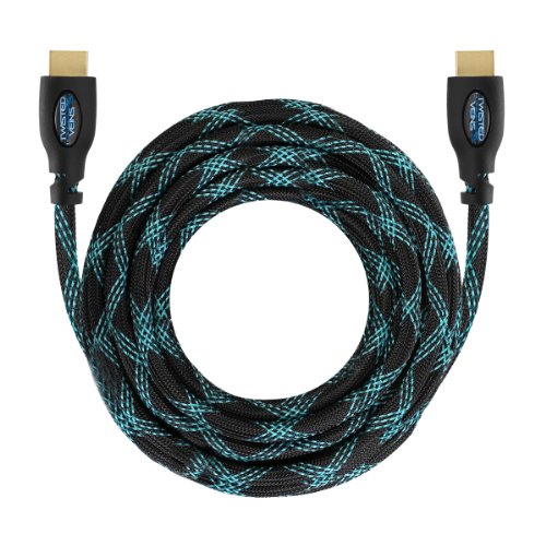 Image of 100 ft HDMI Cable, 4K 60hz 2.0 High Speed with Internet Plus HDR and ARC Support, Extra Long All Copper Cord with in-Line Booster, Braided Jacket, Rugged Flex Neck and Gold Connectors