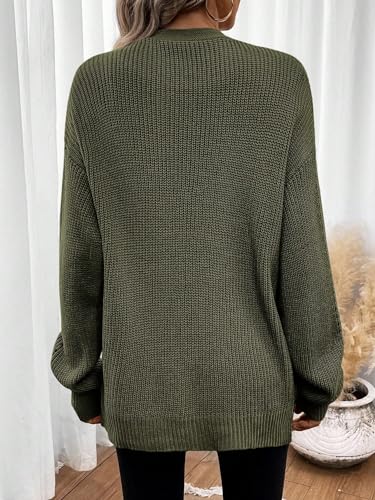 SOLY HUX Cardigan Sweaters for Women Open Front Drop Shoulder Long Sleeve Knit Oversized Cardigan2