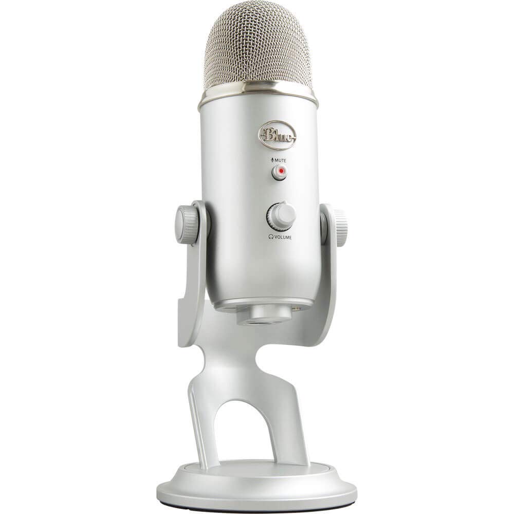 Blue Microphones Yeti Podcaster e Hindenburg Journalist Bundle Microfono USB per Registrazione e Streaming su PC e Mac, 3 Capsule, 4 Modalità di Rilevamento, Argento