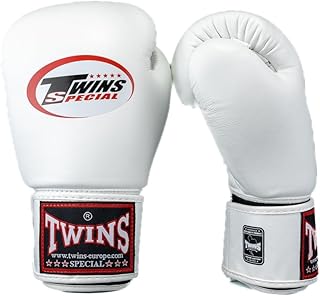 Twins Special BGN 1 Guantes de boxeo – Cuero auténtico – Blanco – 12 oz