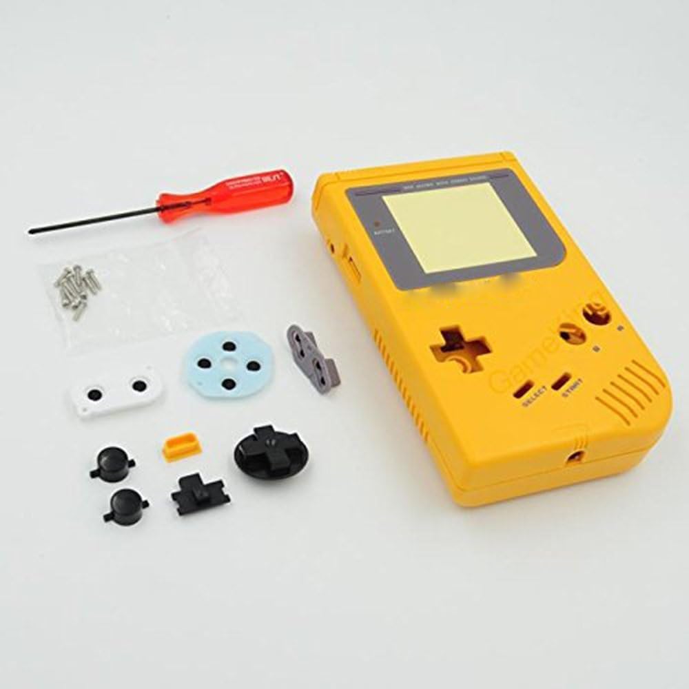 Carcasa completa de repuesto para consola Nintendo Gameboy Classic 1989 GB DMG, pieza de reparación, color amarillo