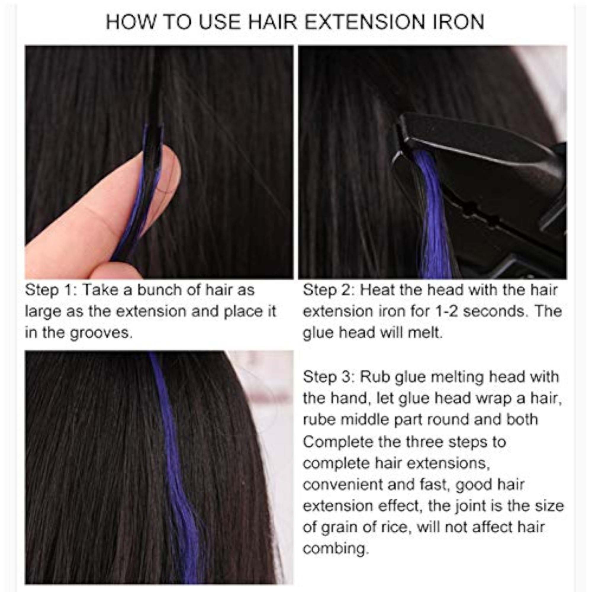 Professional Hair Styler Extensions Iron Machine, Fusion Tool