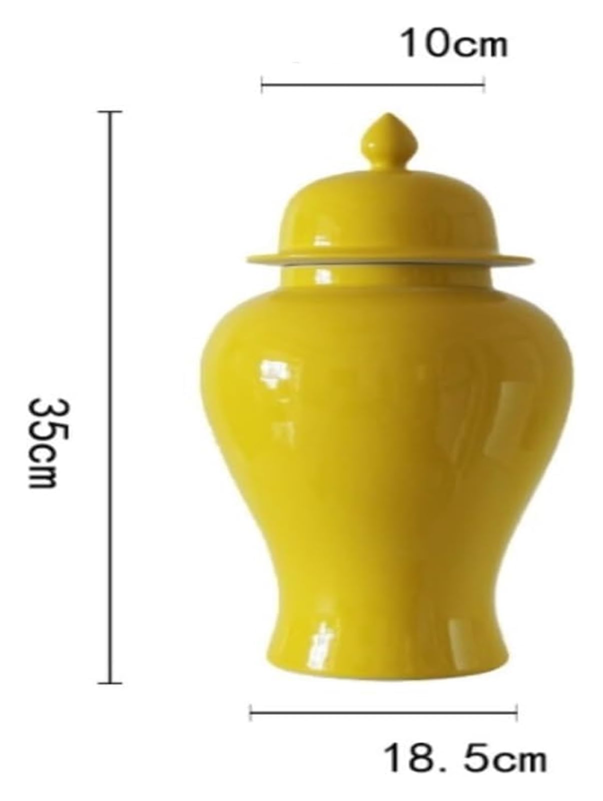 Wazon ceramiczny wazon słoik imbirowy wazon słoik na kwiaty ceramiczny słoik imbirowy z pokrywką żółte porcelanowe słoiki słoik na świątynię z pokrywkami wazon na kwiaty (szary wilk 18,5 x 35
