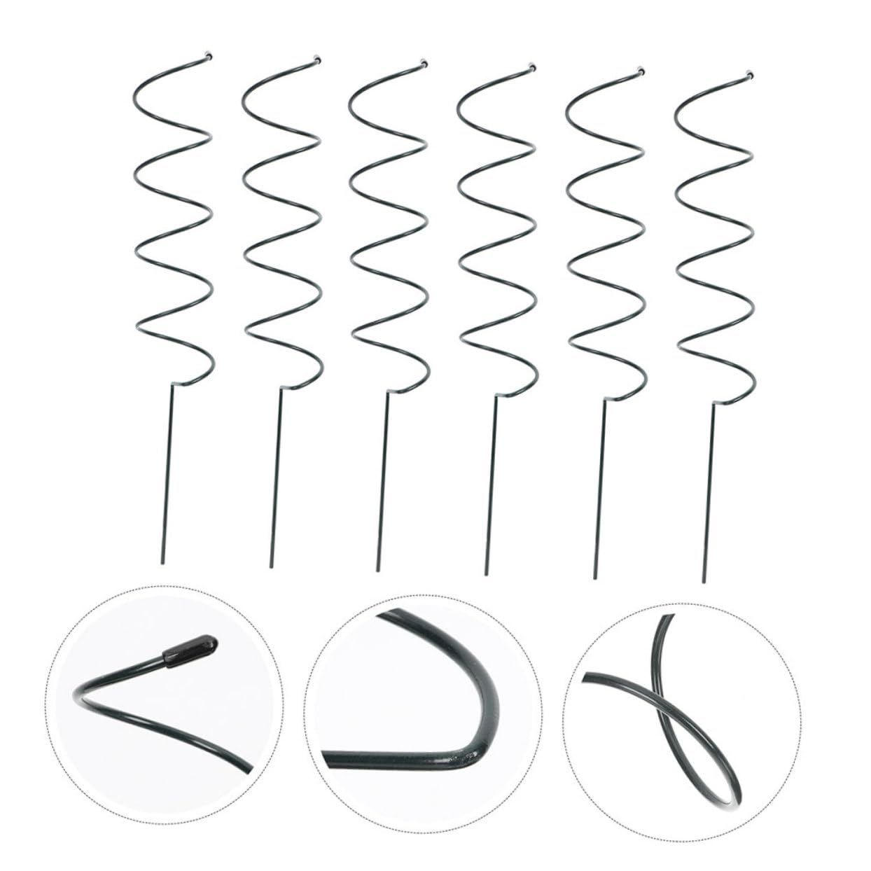 YARNOW 8 Pièces Tuteurs Spirales en Fer Support de Tige de Plante Facile à Insérer pour Orchidées et Cactus Crab en Intérieur et Extérieur