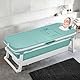 Warmiehomy Faltbare Badewanne Erwachsene, 153x54x61cm Tragbare Freistehende Klappbadewanne, Massage Schweiß Dampf Mobile Badewanne mit Abdeckung, Großer Verdickter Kunststoff klappbare Badewanne, Blau