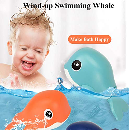 Kids Bath Toy Toddlers Bathtub Wind-up Whale Toy Clockwork Swimming Whale Bathtub Toy Water Toy (Deep Blue) - Image 4
