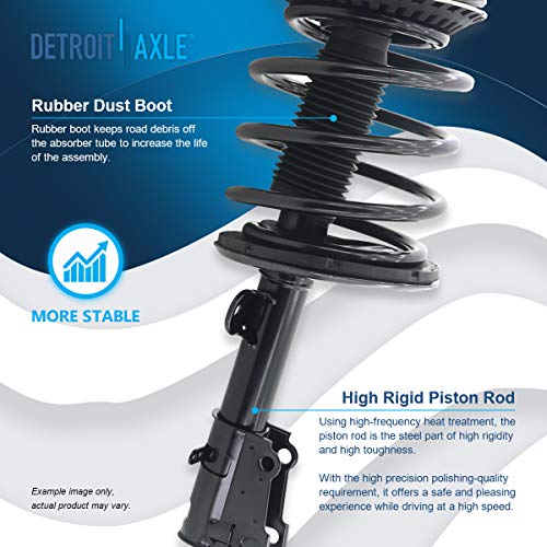 Image of Detroit Axle - Struts Shocks for 01-07 Dodge Grand Caravan Chrysler Town & Country 01-03 Voyager, 2 Front Struts with Coil Spring 2 Rear Shock Absorbers Replacement