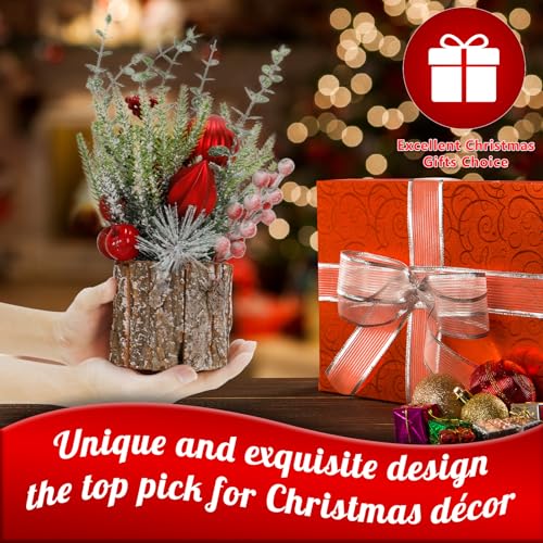 Small-Christmas-Tree-Tabletop-Christmas-Tree-Mini-Artificial-Christmas-Tree-Decorations-with-Red-Berry-Pine-Cone-Christmas-Decorations-for-Table-Fireplace-Mantel-Eucalyptus-Eucalyptus Small Christmas Tree Tabletop Christmas Tree Mini Artificial Christmas Tree Decorations with Red Berry Pine Cone Christmas Decorations for Table Fireplace Mantel Eucalyptus Eucalyptus