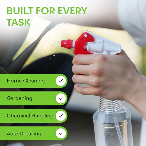 BRIGHTFROM Plastic Spray Bottle, 16 OZ Empty, Adjustable Trigger Spray Fine to Stream - Leak Proof, Clear, Refillable, Heavy Duty for Hair Salons, Cleaning, Cooking (Household/Commercial) 6