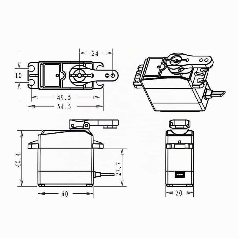 Motor de servodirección RC sin escobillas de 45 kg, engranaje digital de metal completo impermeable
