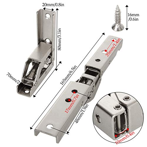 Shanqian SQUS-HINGE-6PCS-SILVER-210108 6 Pack 90 Degree Folding Shelf Hinge Door Hinge Hidden Bracket Table Holder Furniture Parts thumb #1