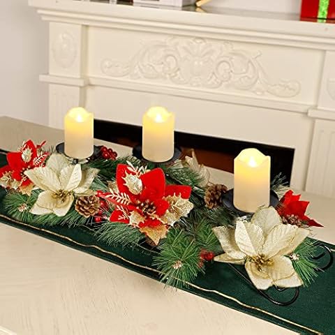 Joliyoou Christmas Metal Candle Holder Set Cover