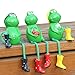 3 Stück Frosch Deko, Frösche Figuren Garten Deko, Draußen Ornament Garten Ornament Wetterfest, Hängende Frösche Miniteich Deko, Frosch Tiere Statuen für Garten, Balkon, Blumentopf, Teiche