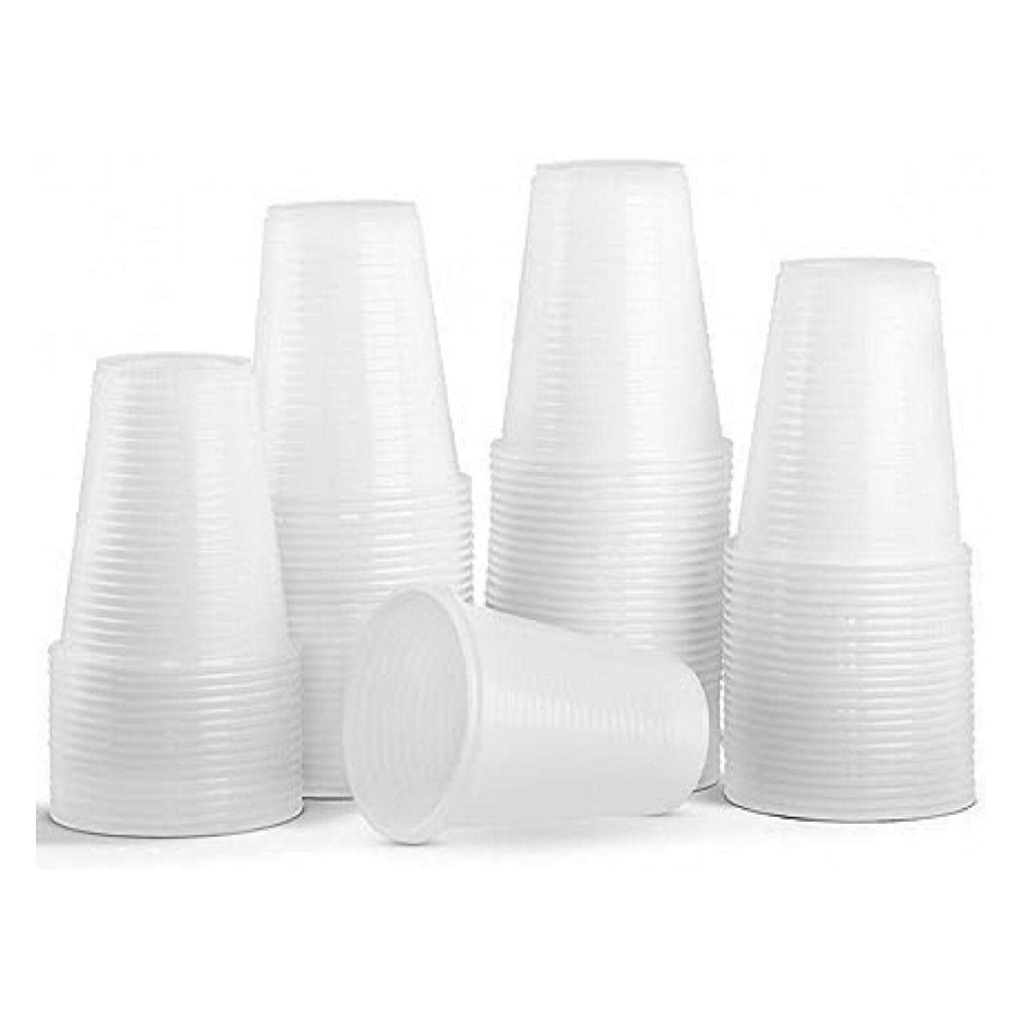 HOMESHOPA White Plastic Cups, 2000 Pack Disposable Plastic Glasses, Lightweight Drinking Cups for Party, Wedding, Christmas, Halloween, Recyclable Tumblers for Soft Drinks,Water,Juice,Beer, 6oz/180ml