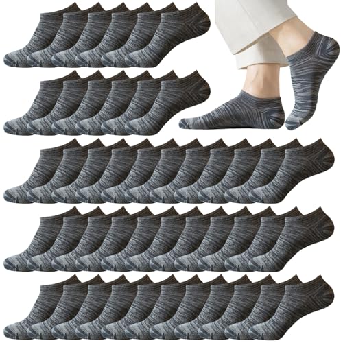 Image of 12-30 Pairs Low Cut Ankle Socks for Men Thin Breathable Casual No Show Athletic Socks Bulk