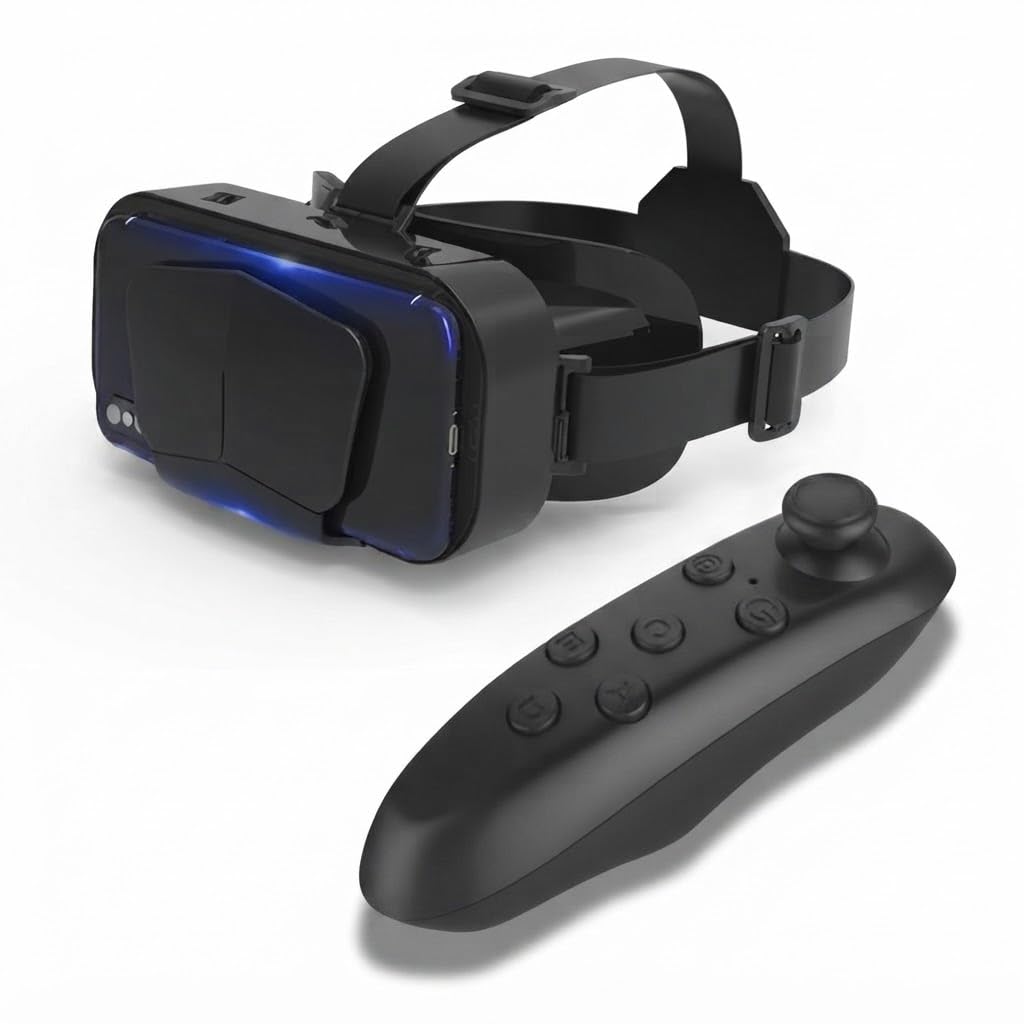 Drumstone (𝐄𝐱𝐥𝐮𝐬𝐢𝐯𝐞 𝟐𝟎 𝐘𝐞𝐚𝐫𝐬 𝐰𝐚𝐫𝐫𝐚𝐧𝐭𝐲) 3D Virtual Reality Headset with Bluetooth Controller, Adjustable Focus & Head Strap for Compatible 4.7–6.7 Inch Smartphones-image-37