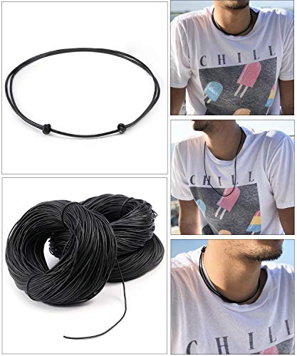 Premium Black Leather Cord Choker Necklace Double Knotted Adjustable Natural Cowrie Shell Necklace for Women Men3