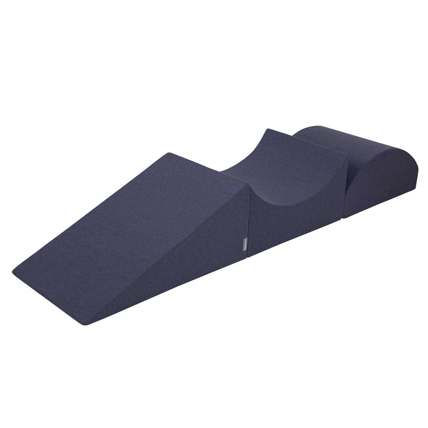 KiddyMoon Foam Playground For Kids Obstacle Course For Children Montessori Toy For Babies Soft Construction Blocks Element, Wedge/Ramp/Halfshaft, Made In The EU, Darkblue:-