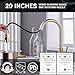 WEWE Gold Kitchen Faucet with Pull Down Sprayer, Single Handle Brushed Gold Kitchen Sink Faucets Stainless Steel Brass Copper Commercial RV 1 or 3 Hole, Champagne Bronze