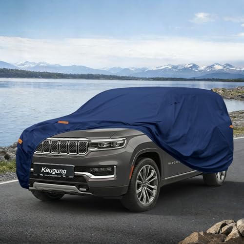 Image of Kaugung Custom Fit Car Cover for Jeep Wagoneer L & Grand Wagoneer L (2022-2026), Heavy Duty Waterproof All Weather Outdoor Protection, Breathable Full Exterior Cover with Vent, Rain Sun Snow UV Proof