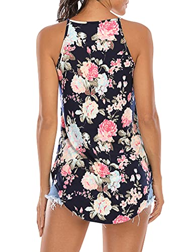 Image of LouKeith Womens Tank Tops Casual Flowy Printed Vest Shirts Sleeveless Cotton Soft Summer Tees Blouses