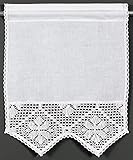 Scheibenhänger, Gardine, Vorhang, Schlaufenschal, Seitenschal, Gardinenserie BÄRENTAL weiß, Häkel, HOSSNER (35x45 cm Scheibenhänger (BxH))