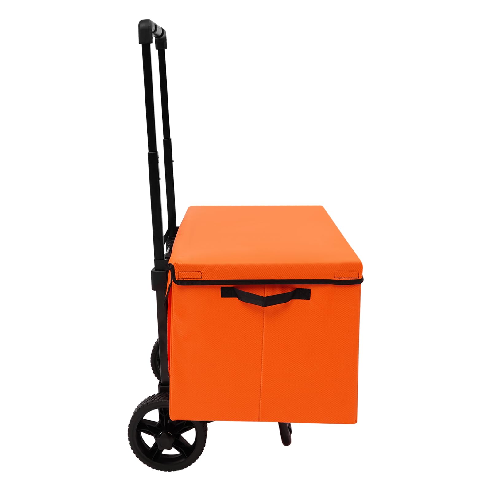 64L Einkaufstrolley klappbar Shopping Trolley, Ausgestattet mit Zwei Rollen und Einer Teleskopstange, Tragbarer Einkaufswagen, bis 80kg belastbar, Geeignet für Einkäufe und Lebensmittelkäufe (Orange)