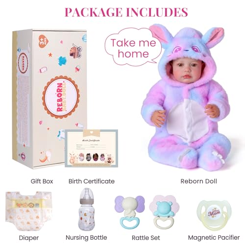 Muñeca Reborn BABESIDE 20 pulgadas niña con accesorios miniatura 6