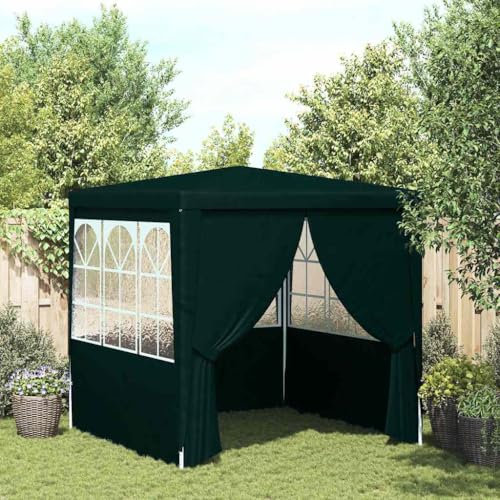 Il gazebo da giardino è facile da montare.NOTA: Questo prodotto NON deve MAI essere utilizzato in caso di maltempo, come vento forte, pioggia battente, neve, tempesta, ecc.Nota: Questo prodotto non è adatto all'uso come tettoia per auto.Colore: Verde.