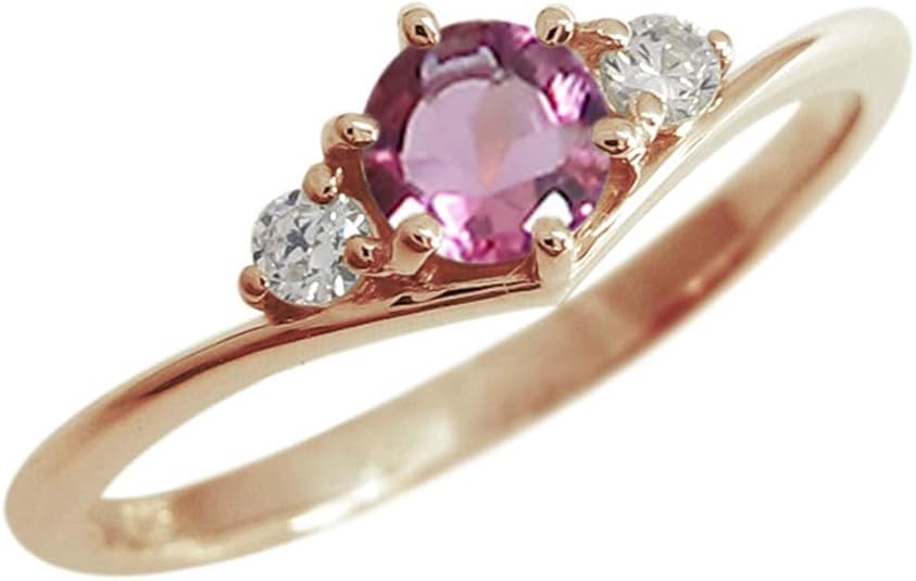 Amazon | [プレジュール]ピンクトルマリン V字リング シンプルリング  