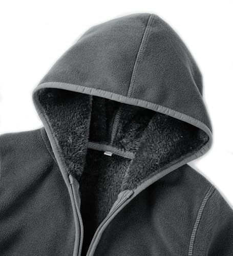 Image of Boys Girls Polar Fleece Jacket with Hood Toddler Coat 2-12 Years