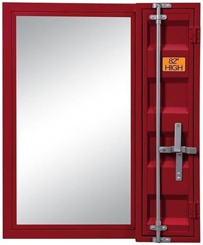 ACME - Espejo de tocador tipo cargo, color rojo