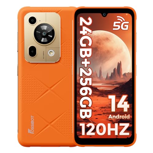 FOSSiBOT F112 Pro - Teléfono móvil irrompible 5G, 6,88' HD+ 120Hz, 24 GB+256 GB Android 14, cámara 50MP+16MP, 7150mAh/18W, Face ID/Fingerprint/GPS/OTG/NFC