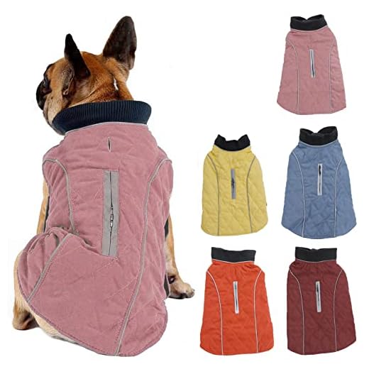 Pethiy Waterproof Windproof Reversible Dog Vest Winter Coat Warm Dog Apparel Cold Weather Dog Jacket Pink S