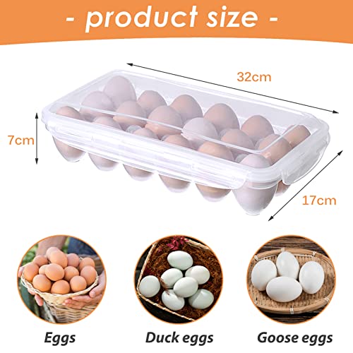 iTYOOS Farmhouse Egg Holder: 18 Grid Plastic Eggs Organizer Box, Transparent, Rectangular, Sturdy, Sealed, Portable - Image 2