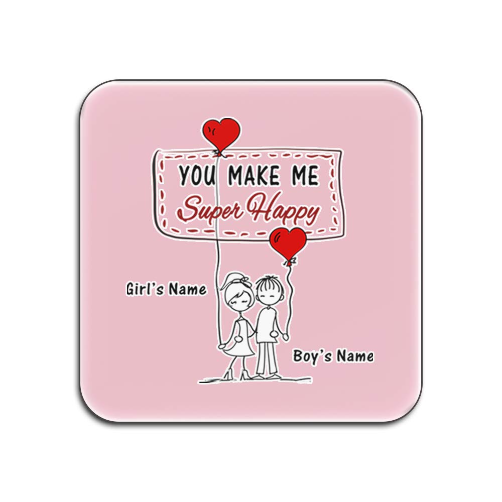 Cadeau unique dessous de verre personnalisable avec ballon cœur pour anniversaire