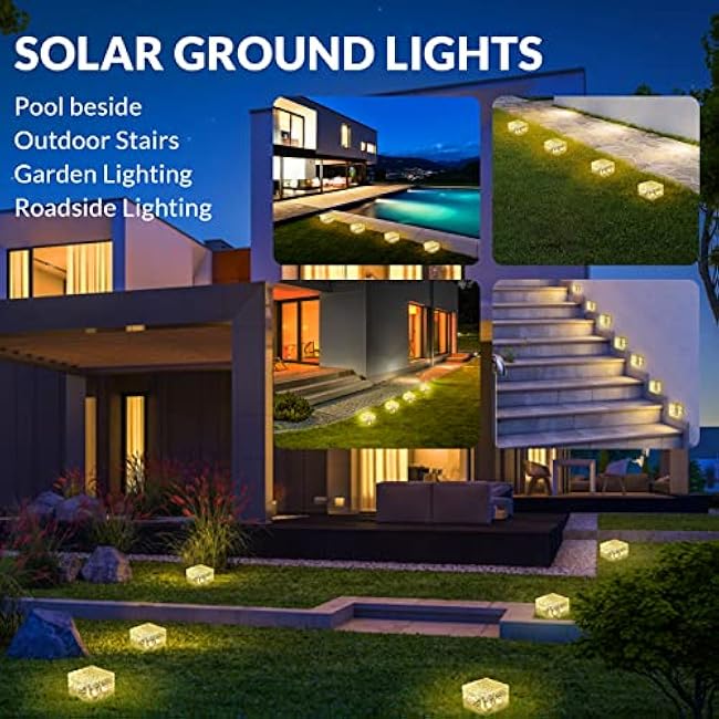 Solar Brick Lights Landscape Path Light Recessed Paver