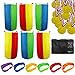 Potato Sack Race Bags - Outdoor Games for Kids and Adults, Includes 6 Pack Potato Sack Race Bags, 6 Pack 3 Legged Race Bands, 12 Pack Plastic Gold Prize Medals and 1 Storage Bag