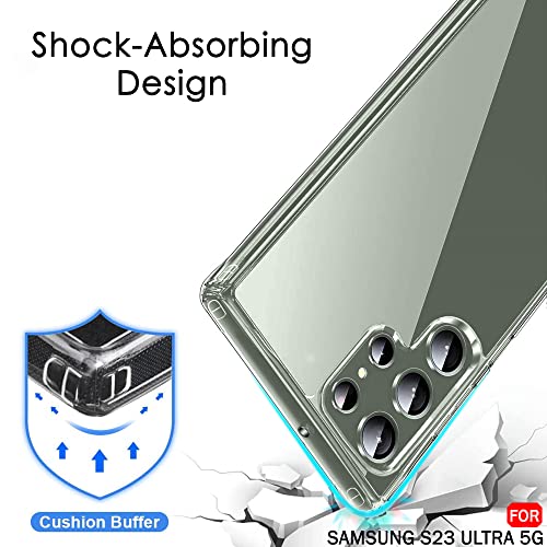 Image of TheGiftKart Ultra-Hybrid Crystal Clear Back Case Cover for Samsung Galaxy S23 Ultra 5G | Shockproof Design | Hard Back Cover Case for Samsung Galaxy S23 Ultra 5G (PC & TPU, Transparent)