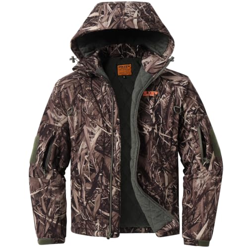 Image of NEW VIEW Insulated Hunting Jacket for Men Cold Weather, Warm Camo Hunting Jackets with Hood, Water Resistant Hunting Clothes