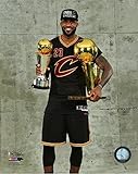 Lebron James Cleveland Cavaliers 2016 NBA Finals & MVP Trophies Photo (Size: 8