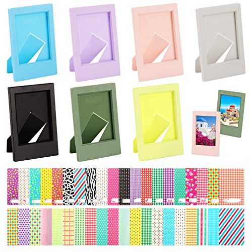 Swpeet 105-teiliges Fotorahmen Set - 50 Bunte Papierrahmen Für 4x6 Fotos Mit Clips
