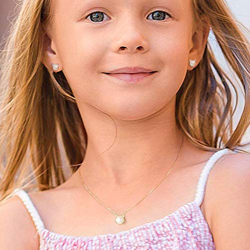 Sterling Silver Cat Earrings Freshwater Pearl Stud Earrings For Women Girls Gift #TOP3