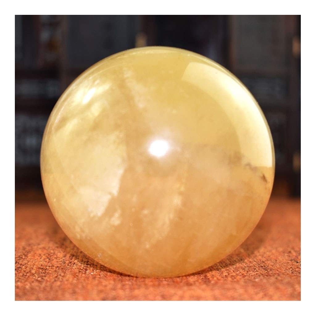 Bola de Cristal (en la Magia Occidental) Oficina Amarillo Bola de Cristal Agrietado Auspicioso Feng Shui de la Bola de la Bola de Piedra Talla Pulido Regalo de los Ornamentos Bola de c