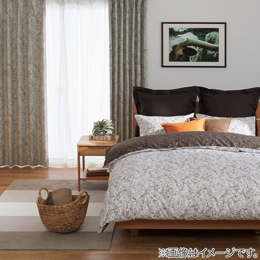 Amazon｜ニトリ 遮光2級 遮熱 カーテン スケッチリーフ