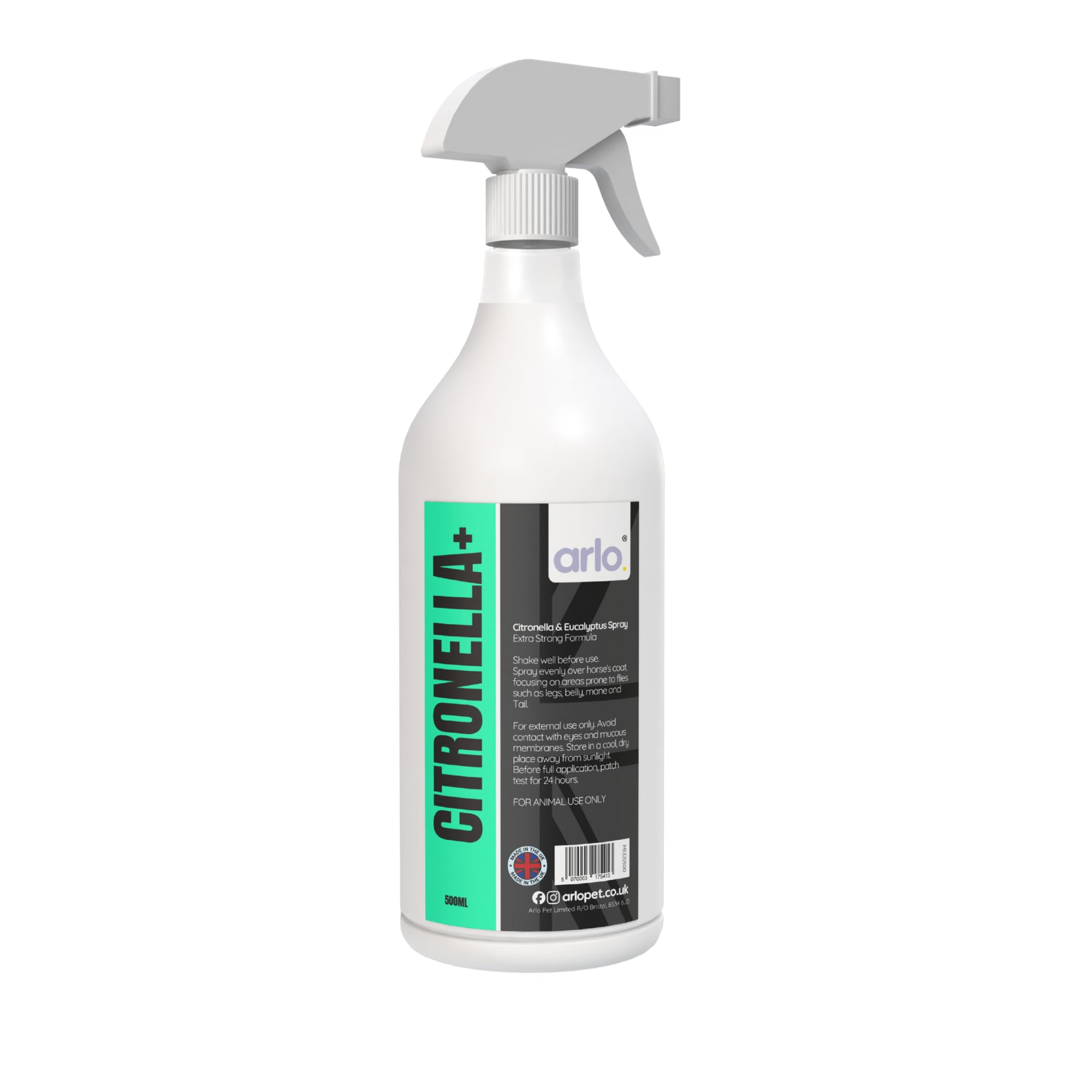 Citronella+ Fly Spray for Horses 500ml – Powerful Insect Protection | Long-Lasting Coat Spray for Horses & Ponies | Fast-Acting & Easy to Use | Summer Horse Care Essential