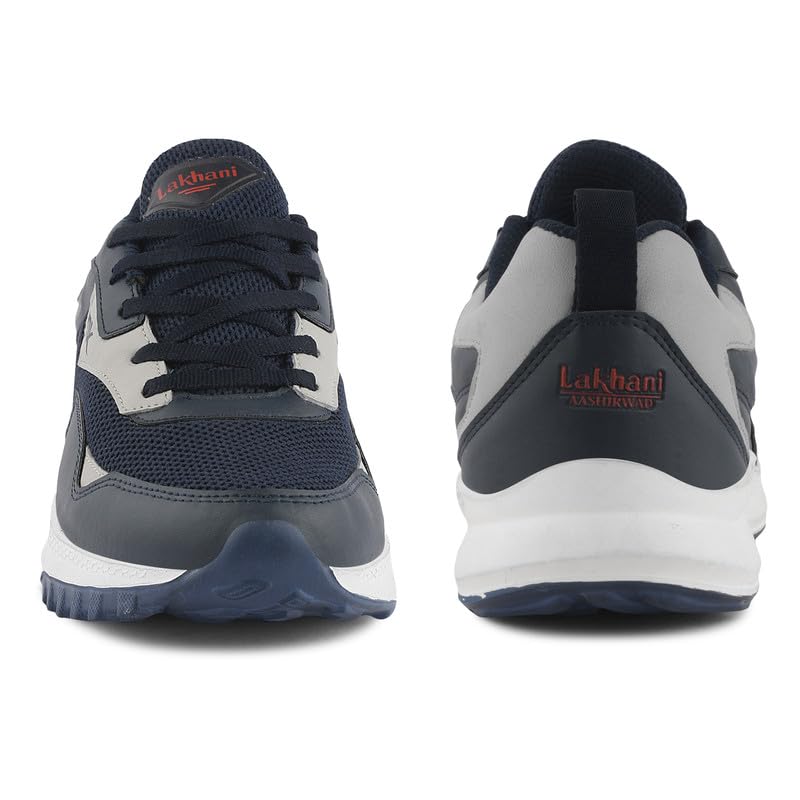 Image of Lakhani aashirwad Men's Sports Shoes | Lightweight Breathable Running Shoes for Men | Flynet Upper, Phylon Sole | Flexible, Comfortable Lace-Up Athletic Shoes