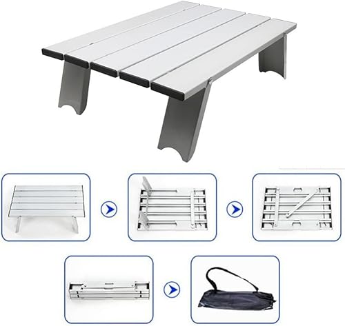 Miniatura 6 de CZDYUF - Mini mesa de picnic portátil para playa camping viajes 7075 aluminio ultraligero plegable impermeable plegable